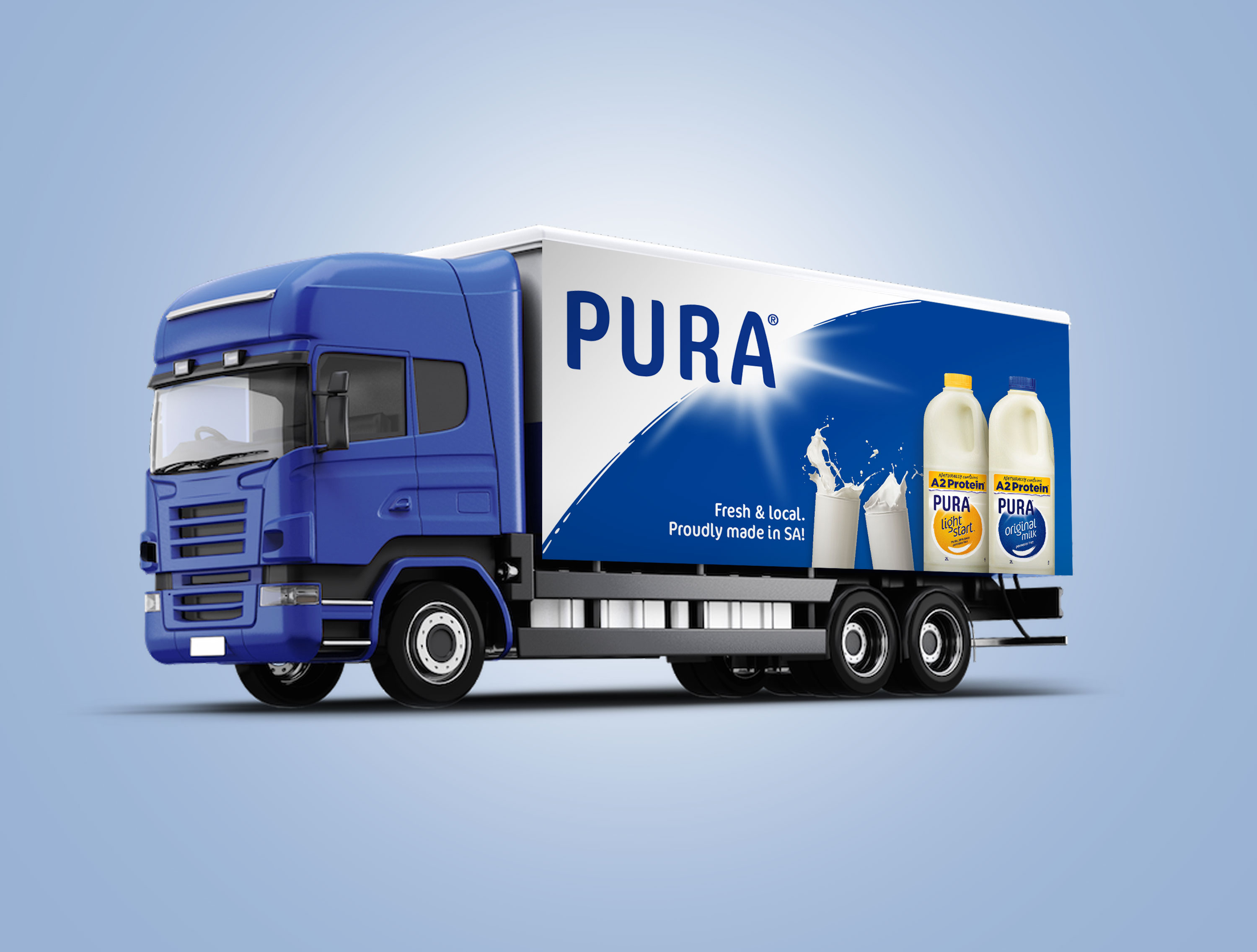 PURA Milk Truck Curtain Sign
