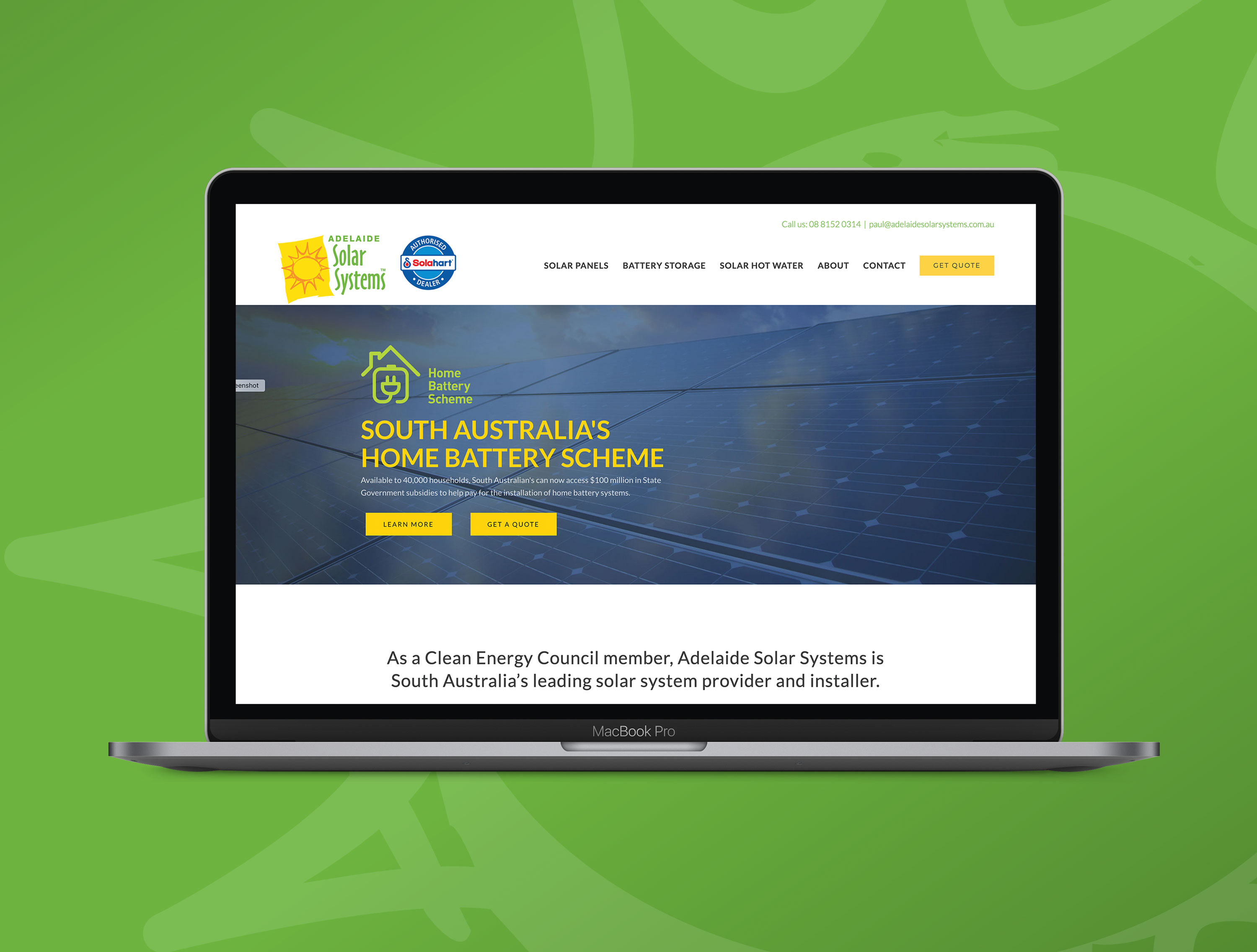 Website Design Development Adelaide Solar Systems